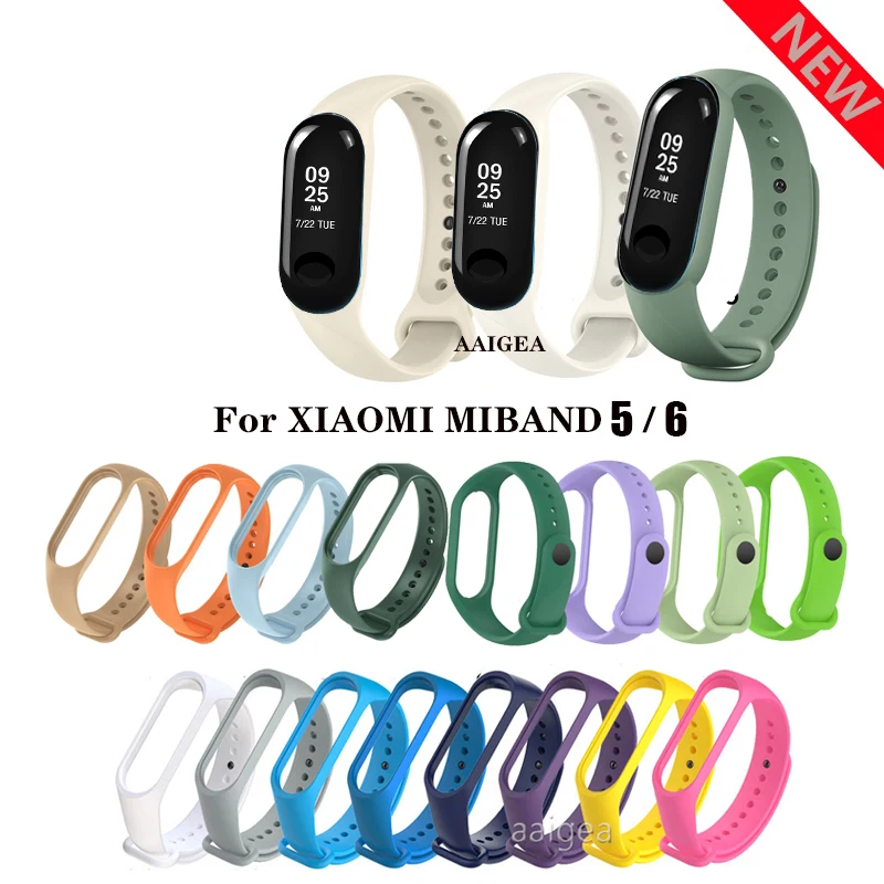 For Xiaomi Mi Band 5 6 Miband 5 6 Silicone Band Strap